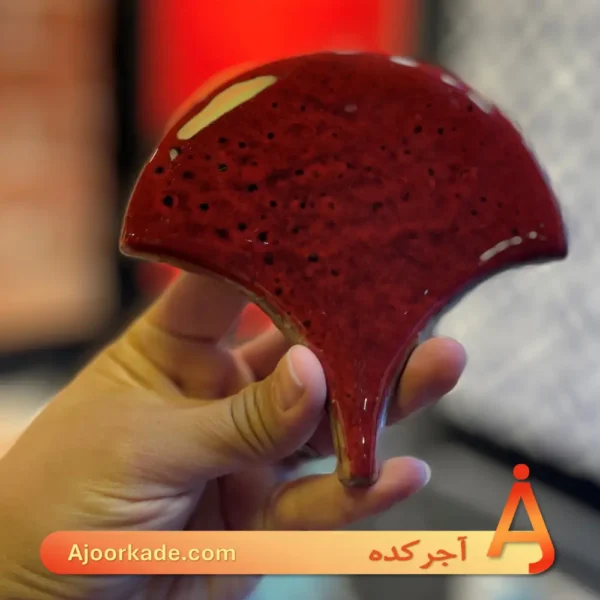 خشت دست‌ساز لعابی طرح پولک ماهی