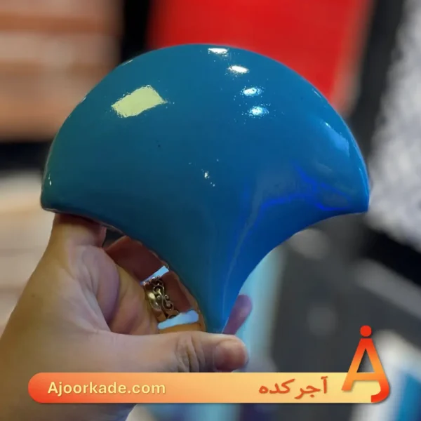 خشت دست‌ساز لعابی طرح پولک ماهی