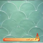 خشت دست‌ساز لعابی طرح پولک ماهی