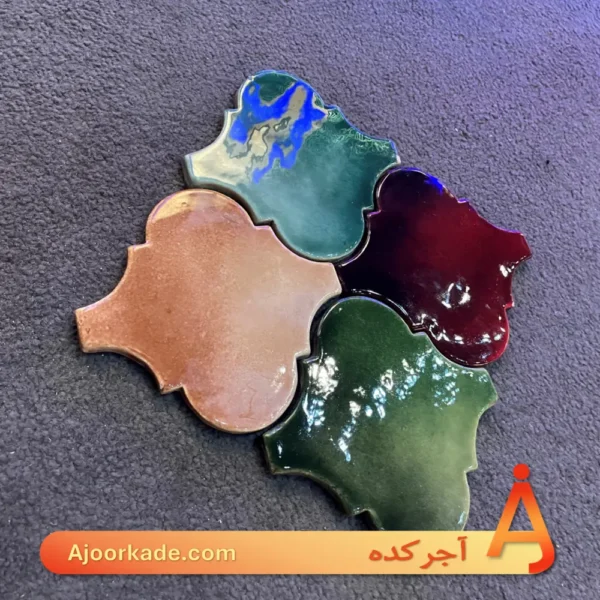 خشت دست‌ساز لعابی طرح ترنج