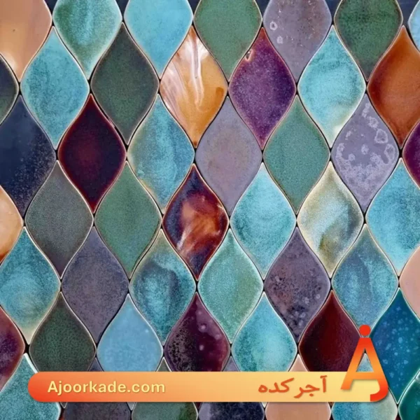 خشت دست‌ساز لعابی طرح اشک