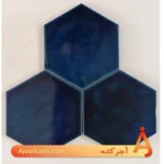 خشت دست ساز لعابی طرح شش‌ضلعی