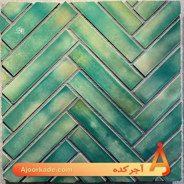 کاشی دست‌ساز مترویی سبز اسید‌شور